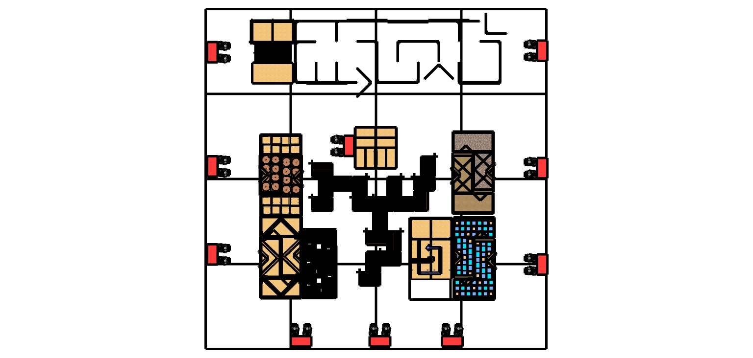 Top-down plan view render of the arena CAD model, revision v2025C.